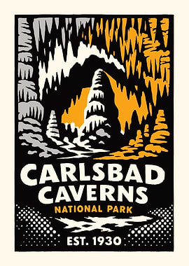 Carlsbad Caverns National Park Vintage Poster
