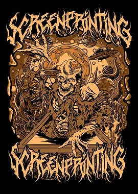 Screenprinting Zombie Space Art