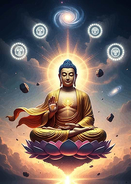 Buddha Meditating in Space