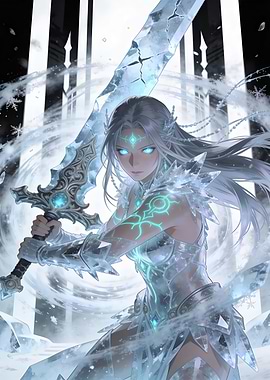 Ice Sorceress with Crystal Sword