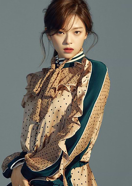 Polka Dot Ruffle Blouse jeongyeon twice