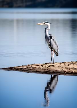 Heron standing on a sandy shore