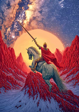 Knight on Horseback with Sword