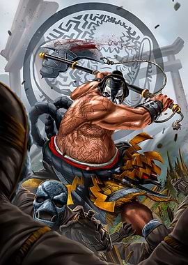 Warrior with Axe and Mask