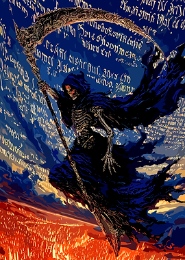 Grim Reaper with Scythe and Dark Cloak