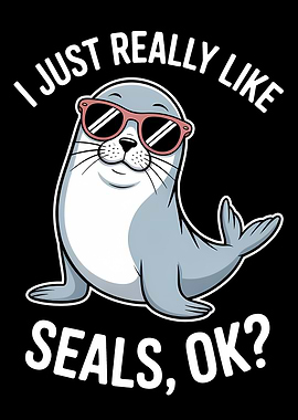 Cute Seal Wearing Sunglasses