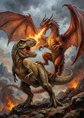 Dragon vs Tyrannosaurus Rex
