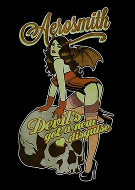 Aerosmith Devil Pin-up Skull Art