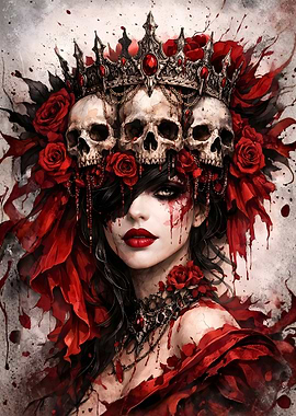 Gothic Queen with Skull Crown