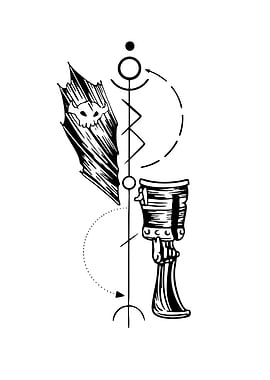 Fantasy Axe and Chalice Tattoo Design