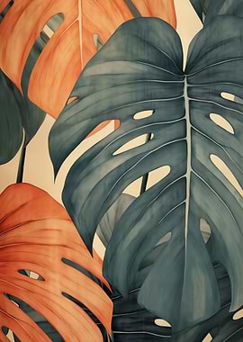 Vintage Monstera Leaves