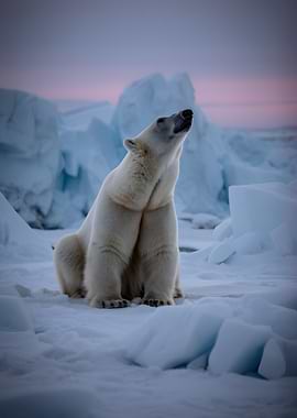 Polar Bear in Arctic Twilight