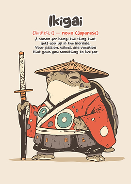 Ikigai Frog Warrior
