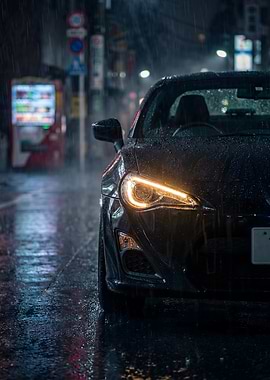 Toyota Gt 86 Japan Night Rain