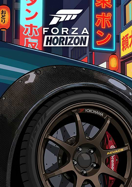 Forza Horizon Car Wheel and Neon Signs