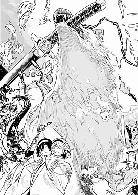 Wolf spirit attacking with a sword