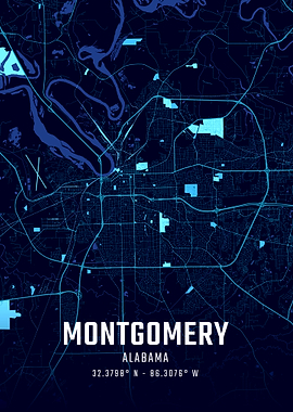 Montgomery Alabama Midnight City Map