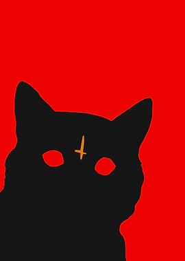 Black Cat with Inverted Cross