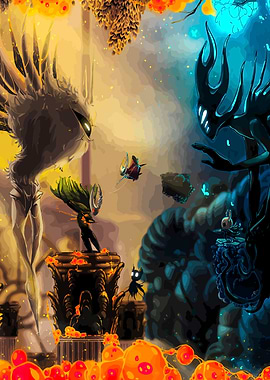 Hollow Knight Characters in Battle