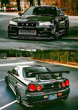 Black Nissan Skyline GT-R R34