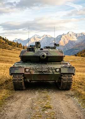 Tank in Mountain Landscape
