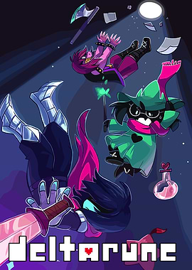 Deltarune Characters Falling