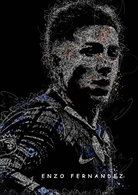 Enzo Fernandez Scribble Portrait