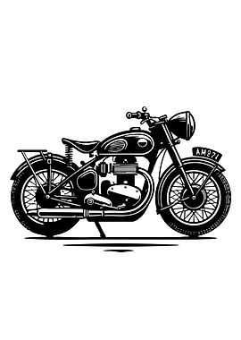 Vintage Motorcycle Illustration