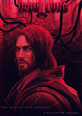 Iron Lung Man with Red Background