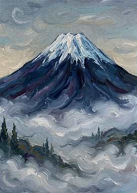 Mount Fuji in Clouds