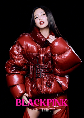 Jennie Kim in Red Puffer Jacket