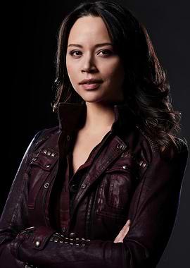 melissa oneil in a leather jacket