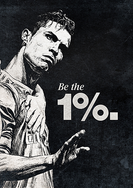 Minimalist Inspirational Poster – “Be the 1%” Motivation Wall Art
