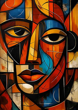 Abstract Cubist Portrait
