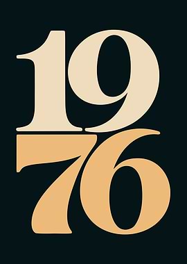 1976 Retro Birthday Text Art