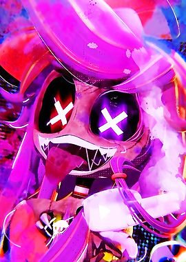 Creepy Cartoon Character with Glowing Eyes