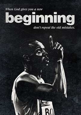 Inspirational Christian Poster – “When God Gives You a New Beginning, Don’t Repeat Old Mistakes”