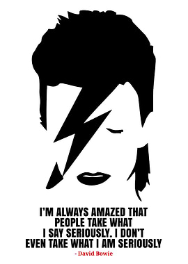 David Bowie Quote Minimalist Art