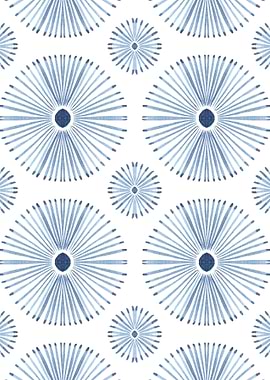 Blue Dandelion Pattern