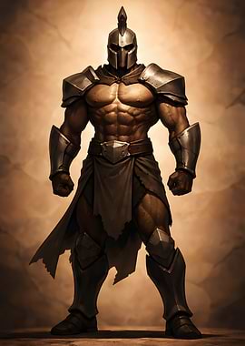 Muscular Warrior in Armor