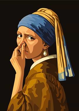 Girl with a Pearl Earring with a nose pick