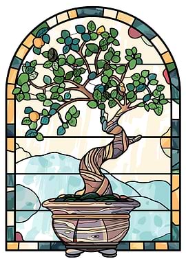 Stained Glass Bonsai Tree