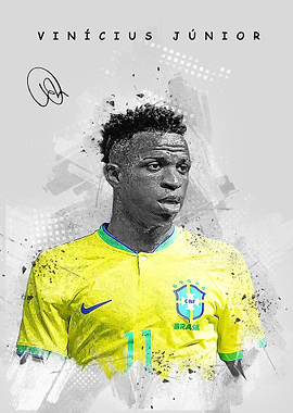 Vinicius Junior Brazil Soccer Portrait