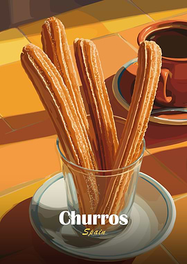 Churros with Coffee in Spain