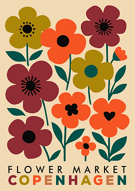 Retro Floral Market Poster
