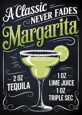Margarita Recipe Chalkboard Art