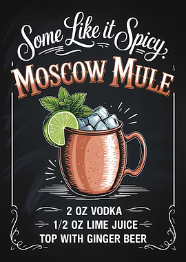 Moscow Mule Recipe Chalkboard Art