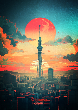 Okinawa Japan Cityscape Poster