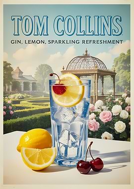 Tom Collins Cocktail Advertisement