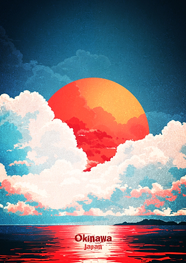 Okinawa Japan Sunset Poster
